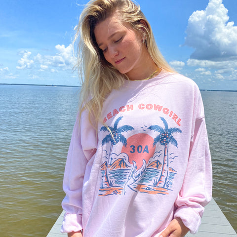 30A Beach Cowgirl Sweatshirt- Pink