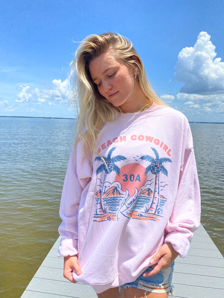 30A Beach Cowgirl Sweatshirt- Pink