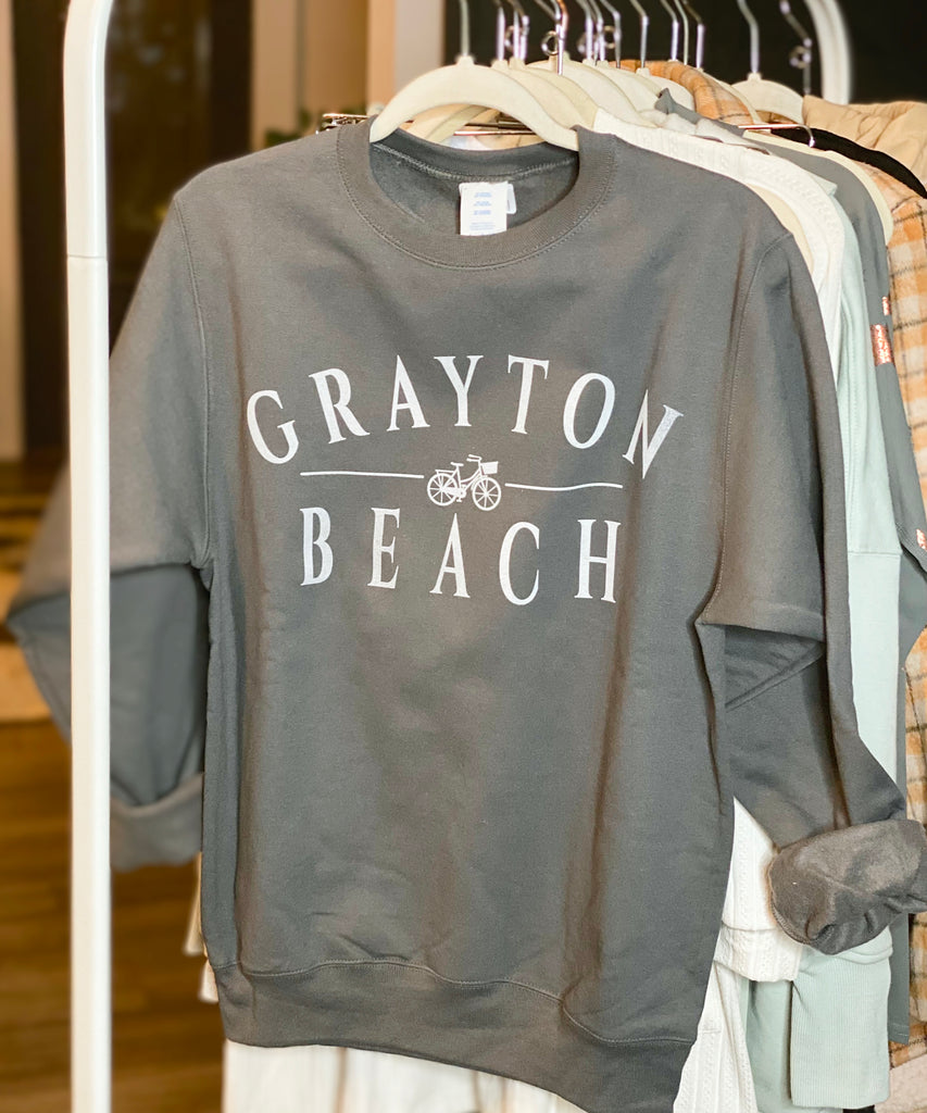Grayton Beach Bicycle Sweatshirt - Charcoal