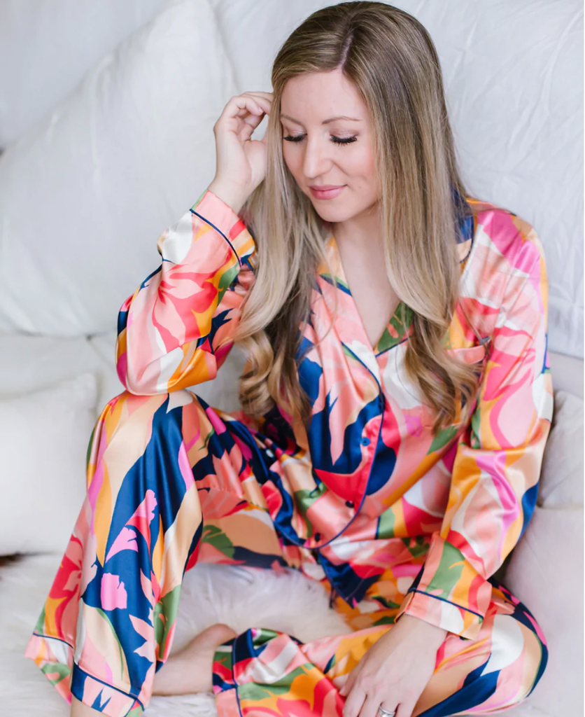 Charlotte Satin Groovy Pajama Set