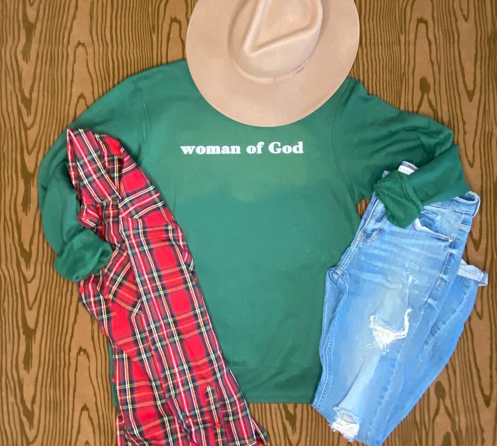 Woman of God Sweatshirt - Forest Green